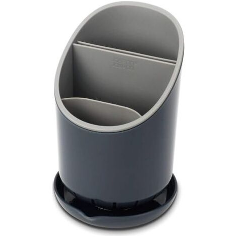 Ede Égouttoir à couverts, organisateur d'évier, boîte de rangement pour ustensiles et couteaux avec égouttoir - Gris (1/4)