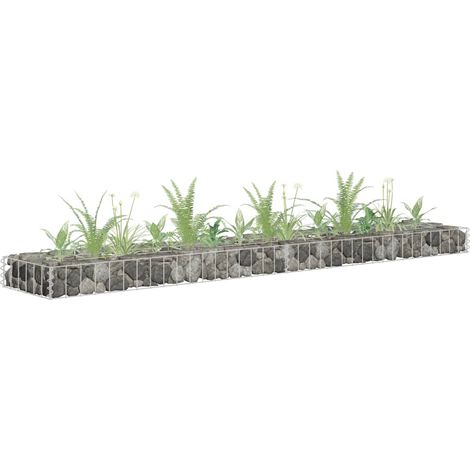 Vidaxl – Gabion surélevé en acier galvanisé 180x30x10 cm – Bordure sécurisée pour parterre de fleurs – Résistant aux intempéries et durable