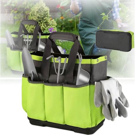 Sac de rangement pour outils de jardinage avec plusieurs poches, sac de travail extérieur durable,adapté aux jardiniers amateurs (outils non inclus). (1/5)