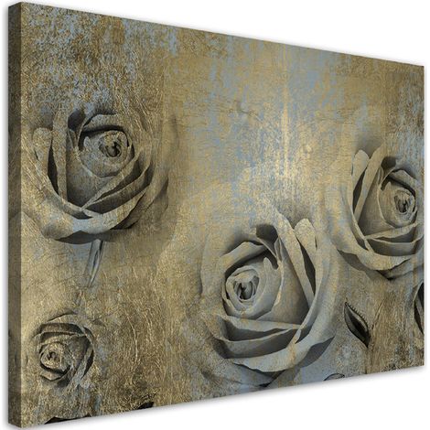 Quadro su tela, Rose dorate - 60x40 (1/4)