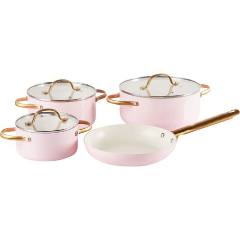 7 Piece Pan Set ELITE PRO Pastel Pink