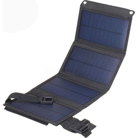 (Noir) 20w 5v Panneau solaire pliable Power Bank Chargeur Portable Camping en plein air (1/5)