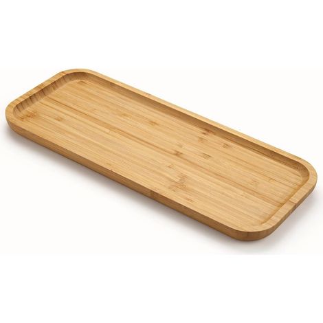 Bandeja de bambú para baño, bandeja de aseo, bandeja decorativa rectangular para baño y cocina (1/5)