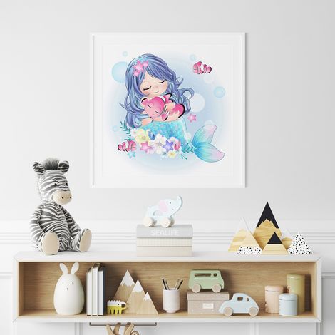 Poster / Affiche carrée Enfants - Sirène - 50x50 cm (1/3)