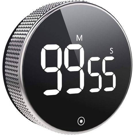 Minuteur de cuisine Carming - Minuteur numérique - Interrupteur de temps - Bouton rotatif, alarme 90 dB, écran LCD, aimanté, 3 niveaux de volume - Pour la cuisine et les études - 0-99 minutes (1/5)