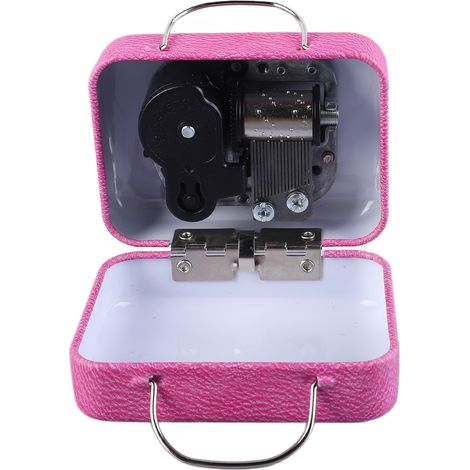 Boîte à musique valise - Ravissante boîte à musique en métal pour anniversaire, Saint-Valentin, Noël - Valise rose type 2 (1/5)