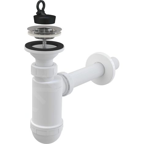 Siphon d'évier 32 mm en polypropylène avec grille en acier inoxydable – Débit 57 l/min – Température maximale 95 °C – A410 (1/2)