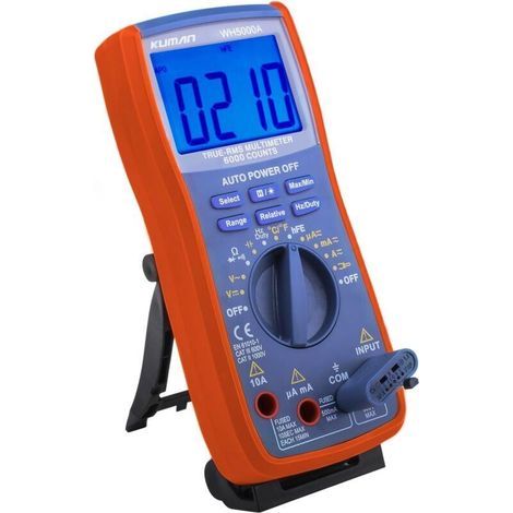 DEBUNS WH5000A True RMS 6000 Count Digitalmultimeter mit manueller und automatischer Bereichswahl, Spannungs-, Strom-, Widerstands-, Temperatur-, Durchgangs-, Kapazitäts- und Frequenzmessungen. (1/5)