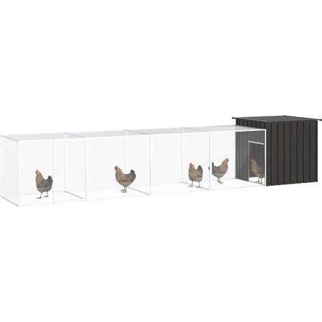 Maison Exclusive - Gabbia per Polli Antracite 500x91x100 cm Acciaio Zincato (1/5)