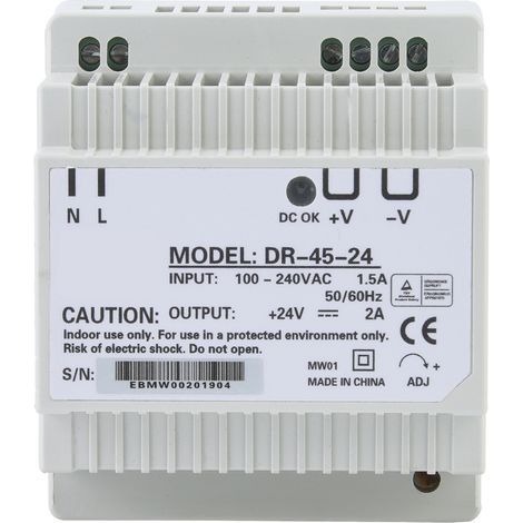 Alimentation à découpage DR-45-24 45W 24V monophasée pour rail DIN (1/5)