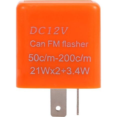 Clignotant Moto Universel 2 Broches Vitesse Réglable Relais Clignotant LED 12V Orange (1/5)