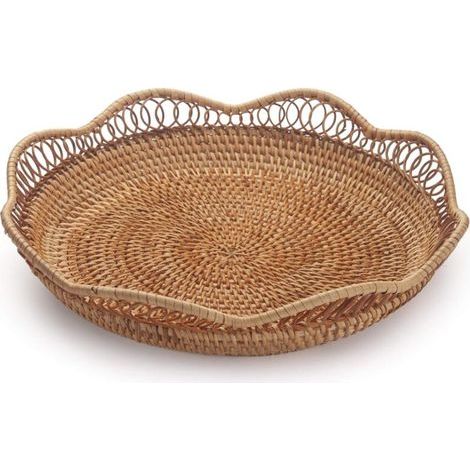 Corbeille à Pain en Rotin Naturel, Panier de Fruits et Légumes, Rangement pour Nourriture et Collations (1/4)