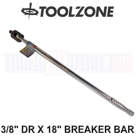 BREAKER BAR 18"" 3/8"" DRIVE FLEXI HEAD KNUCKLE WRENCH RATCHET 450MM HEAVY DUTY (1/2)