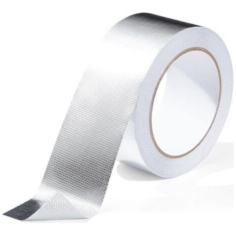 50 mm x 20 m Aluminum Adhesive Tape, Silver plumbing sealing tape - fiberglass thermal insulation - For pipes and cars (1/5)