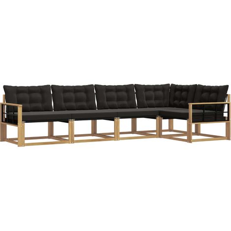 Set di divani da esterno con cuscino 5 pcs Bianco e Nero vidaXL (1/5)