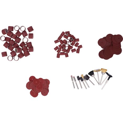 Kit complet accessoires meuleuse : bandes abrasives, brosses métalliques et mandrins (1/5)