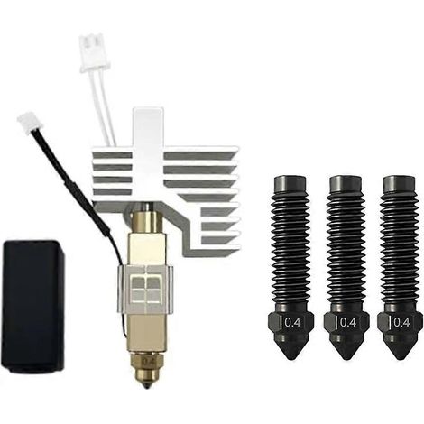 Kit de tête d'impression en céramique pour Centauri, buse en laiton et acier trempé au carbone de 0,4 mm avec 1 couvercle en silicone supplémentaire et 3 buses()