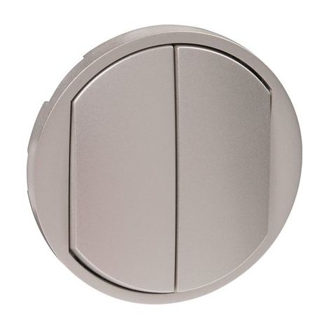 Enjoliveur interrupteur double titane Céliane – Plaque Legrand – Fixation facile – Pour double allumage et poussoir