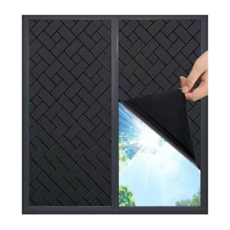 BUNTHAUS Anti-Peeping-Fensterfolie, lichtblockierende Anti-UV-Folie, verdunkelnde Fensterfolie, elektrostatische Fensterfolie (schwarz, 45 x 200 cm) (1/3)