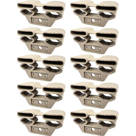 10x Embout support de latte double long 38 x 8 mm en élastomère pour sommier cadre bois Embout Lit Meuble Fixation Vis Tenon, Beige (1/5)