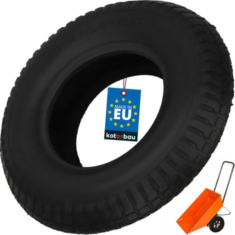 KOTARBAU® Pneu Brouette - 6 PR - Gomme - ⌀ 40 cm - Noir - Roue De Rechange - Pneu Remorque - Résistant - pour Chariot Jardin Bricolage (1/4)