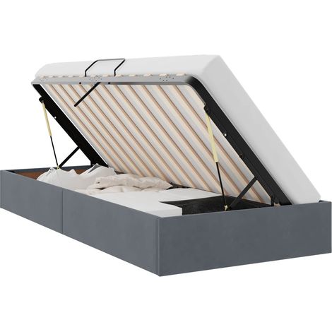 Maison Exclusive - Letto ottomano Grigio Scuro 90 x 200 cm Velluto