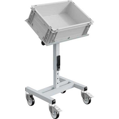 Chariot porte-bac inclinable et réglable - Plateau 610x140mm - Gris clair - Bac Europe - W020020011-GC