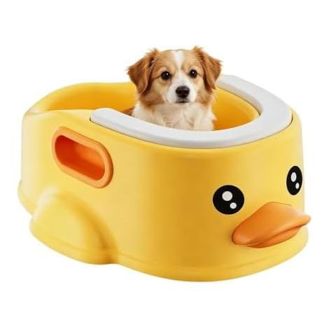 Baignoire portable pour animaux de compagnie avec poignée et fond antidérapant, idéale pour le toilettage, la douche et la baignade des chiens et chats, utilisable à l'intérieur comme à l'extérieur. (1/5)