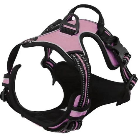 Harnais pour chien, harnais anti-traction réglable et rembourré, pour chiens de petite, moyenne et grande taille. Couleur : rose, taille : M