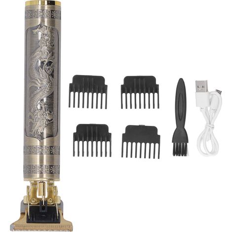 Tondeuse à Cheveux Professionnelle Portable USB pour Hommes - T-Lame Compacte, Kit de Toilette Dragon (1/5)
