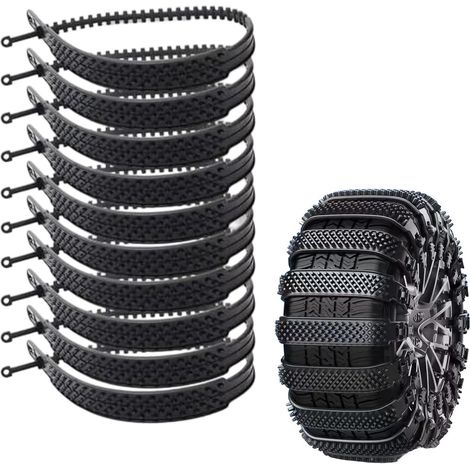 Sangles De Traction Pour Pneus 10 Pièces Griffes Auto Antidérapantes Adhérence sur Neige pour Pneus pour Véhicule SUV Fourgonnette Camionnette Conduite Hivernale (1/5)