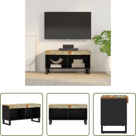 Bois recyclé - Meuble TV 85x33x43,5 cm bois massif de récupération (1/5)