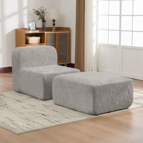 Modulares Kompressionssofa aus Chenille-Stoff, gefüllt mit 30D hochelastischem Schaumstoff. Leicht zu bewegen und mit rutschfestem Boden, ideal für Wohnzimmer und andere Räume.-Gray