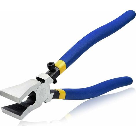 Pinza rompivetro - Ganasce piatte seghettate con viti regolabili da 8 pollici - Pinza resistente per lavori su vetrate - Strumento rompivetro durevole per mosaici (1/4)