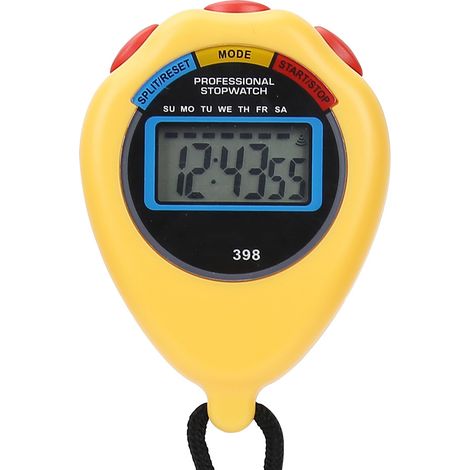 Chronomètre électronique professionnel pour le sport, idéal pour la course, la natation et les compétitions (jaune). (1/5)