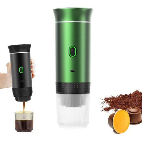 Machine à Café Portable - Compatible Capsules Grandes et Petites - Café Moulu - Électrique - Pour Voiture Camping Bureau - 1 Pièce