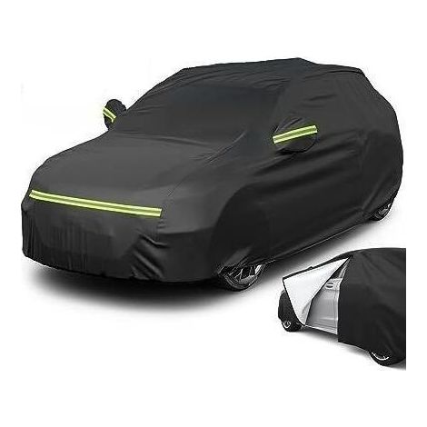 Bâche pour voiture 460x180x168cm Housse de Protection Auto Exterieur Noir Couverture Imperméable pour SUV avec Ouverte Latérale pour Cabine, Coton Respirant, Anti UV Neige Poussière (1/5)