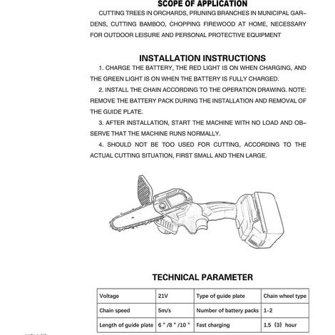 Scie d'élagage électrique portable rechargeable avec deux batteries au lithium 21 V, petite scie électrique pour le travail du bois
