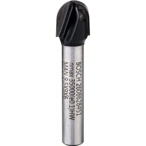 Bosch Hohlkehlfräser 6 mm R1 4,7 mm D 9,5 mm L 9,2 mm G 40 mm (1/5)