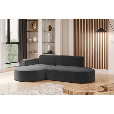 Modernes L-förmiges Designer-Ecksofa Modena Studio stoff Raven Graphit Links (1/4)