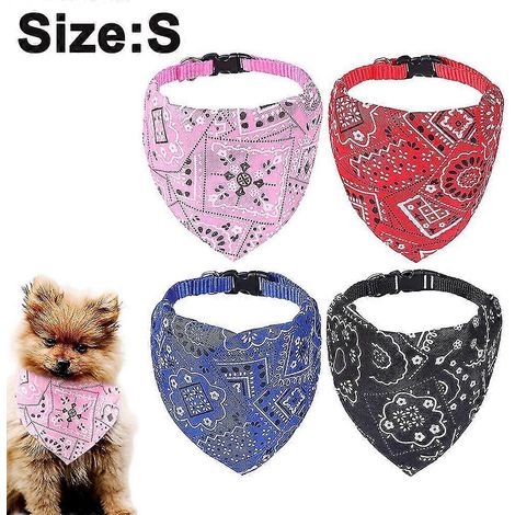 Filiyano-Lot de 4 bandanas ajustables pour chiens, chats et chiots (tailles S et M). (1/5)