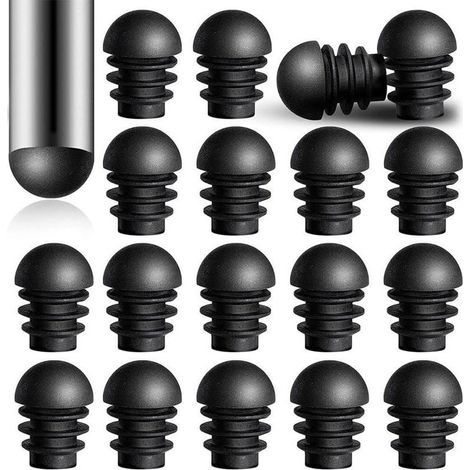 24 Pièces Bouchons d'Extrémité Ronds avec Inserts de Tube en Plastique de Diamètre Extérieur de 16 mm Tube d'Embouts de Pied de Chaise Protecteurs de Bouchons en Plastique (1/5)