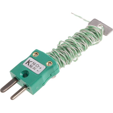 Thermocouple type K, L 2m, +220°C max à Fiche mâle miniature ( Prix pour 1 )
