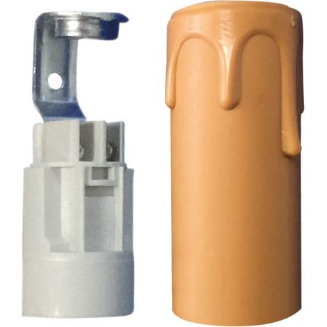 Portalámparas vela E14 65mm Crema (1/3)