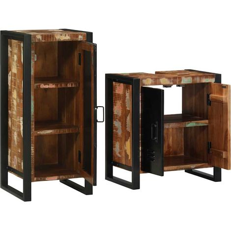 Maison Exclusive - Badezimmermöbel-Set mit Regal 2 pcs Massives u