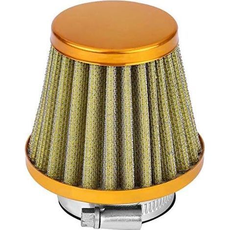 4 pièces Ejoyous Filtre à Air de 38mm, Universel Filtre à Air Double d'admission afin de Fournir de L'air à L'intérieur avec Pince pour Tout-Terrain VTT Quad Dirt Pit Bike, Or (1/2)