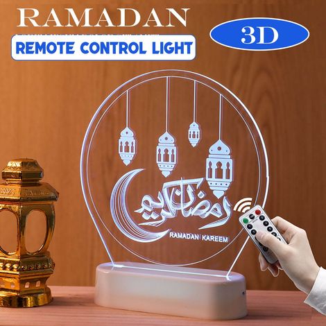 Lampe Ramadan - Guirlande Lumineuse LED avec Télécommande - Décoration Murale et Fenêtre pour Intérieur et Extérieur - 1 Pièce (1/2)