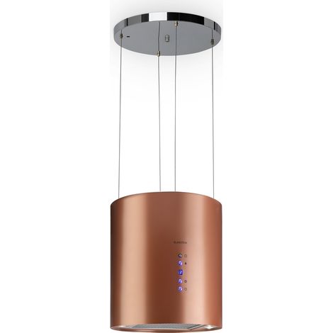 Klarstein – Hotte aspirante d'îlot Ø35cm – Débit 558 m³/h – Éclairage LED – Filtres à charbon actif inclus – Installation facile