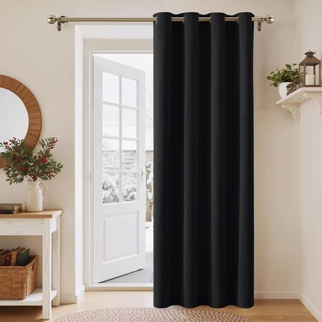 Rideau de porte occultant 52x84, isolant thermique, anti-lumière, déco Halloween, 1 pièce, noir, intérieur/balcon/salle de bain (1/5)