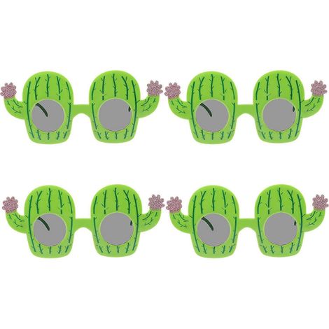Lot de 4 lunettes de fête amusantes, lunettes de soleil créatives, accessoires photo-18.5x16cm-Green (1/2)